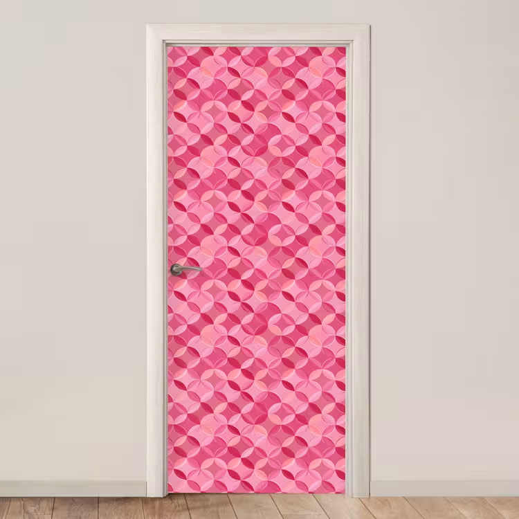 Geometrisch - Mozaïek - Modern - Roze deurposter klein 289 -3d_beige