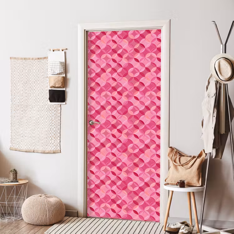 Geometrisch - Mozaïek - Modern - Roze deurposter klein 289 -sfeer6