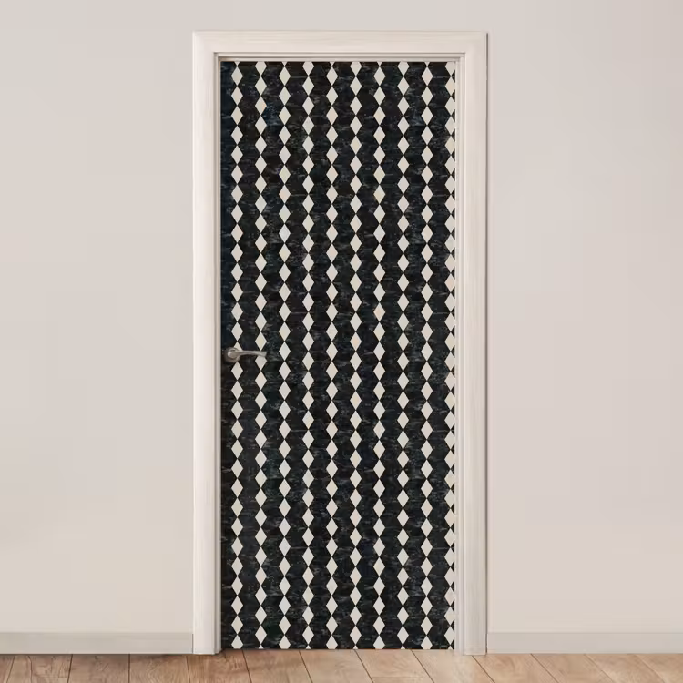 Geometrisch - Patroon - Marmer - Groen deurposter klein 289 -3d_beige