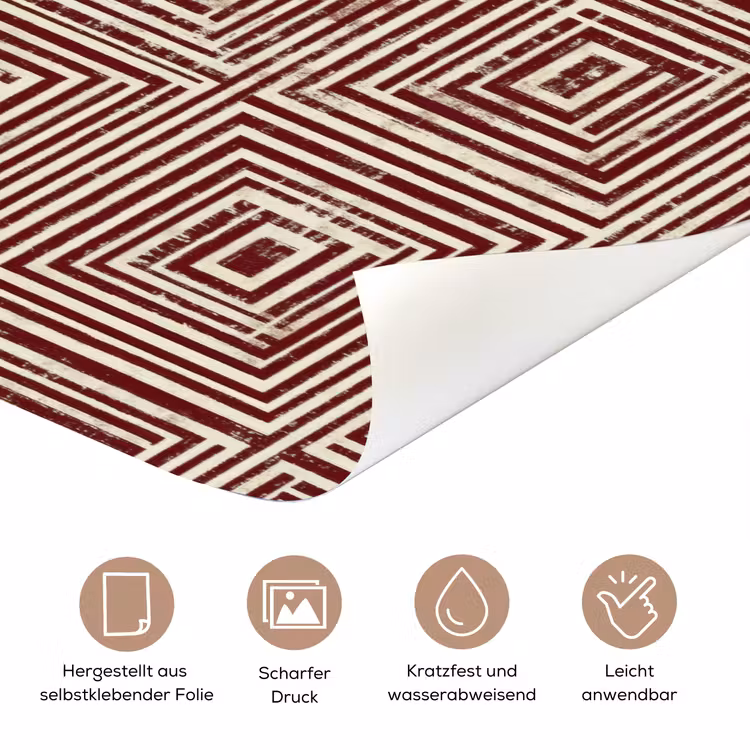 Geometrisch - Patroon - Rood deurposter klein 289 -tcloseup_DE