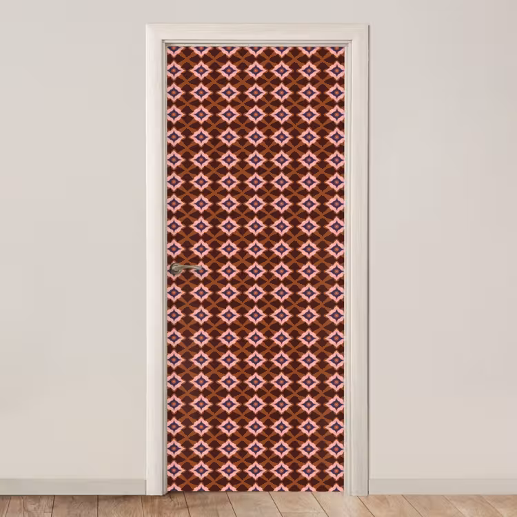 Geometrisch - Sierlijk - Bruin deurposter klein 289 -3d_beige