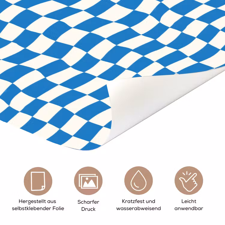 Golvend - Patroon - Blauw deurposter klein 289 -tcloseup_DE