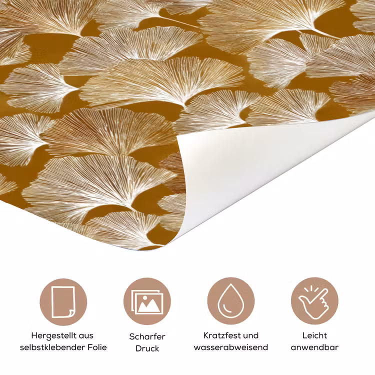 Ginkgo - Bladeren - Goud deurposter klein 289 -tcloseup_DE