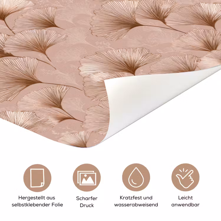 Ginkgo - Patroon - Roze deurposter klein 289 -tcloseup_DE