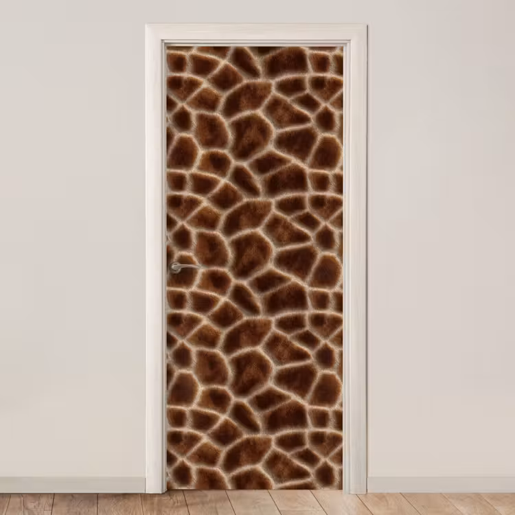 Giraf - Vacht - Bruin deurposter klein 289 -3d_beige