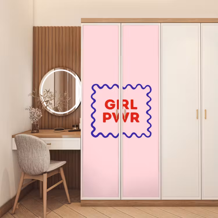 Grl pwr - Roze - Kader deurposter klein -sfeer3