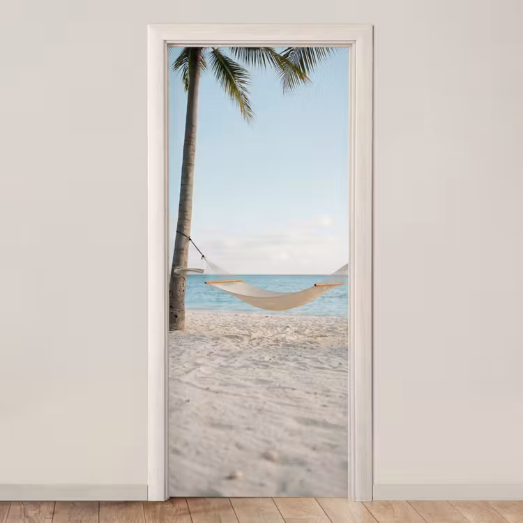 Hangmat - Strand - Wit deurposter klein -3d_beige