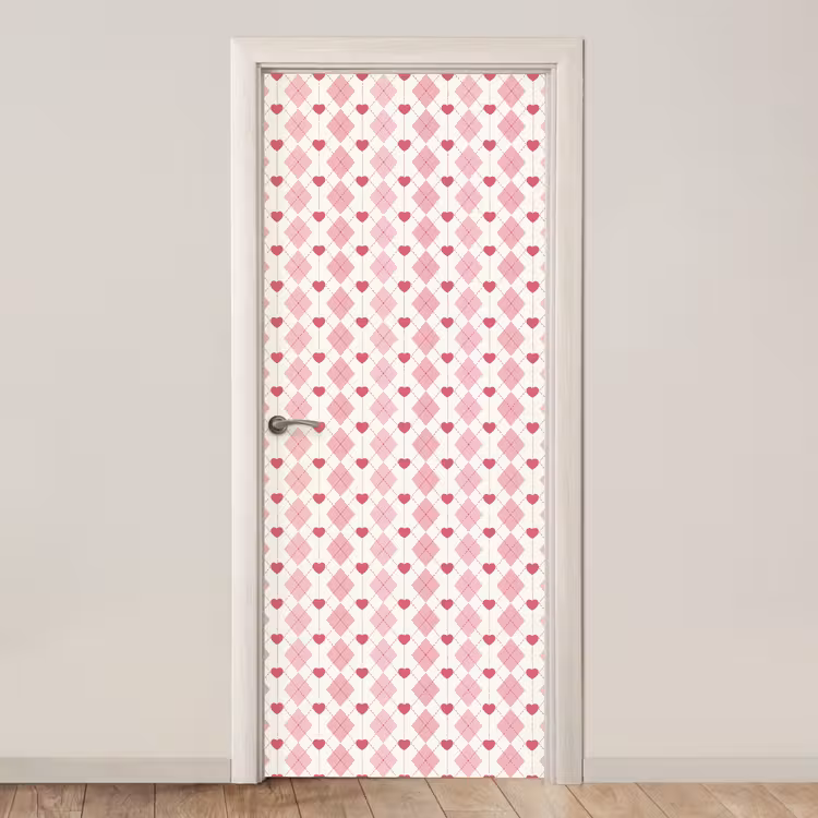 Ruiten - Klassiek - Roze - Wit deurposter klein 289 -3d_beige