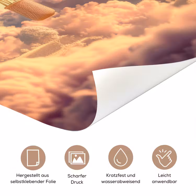 Luchtballon - Dromen - Wolken - Lucht deurposter klein -tcloseup_DE