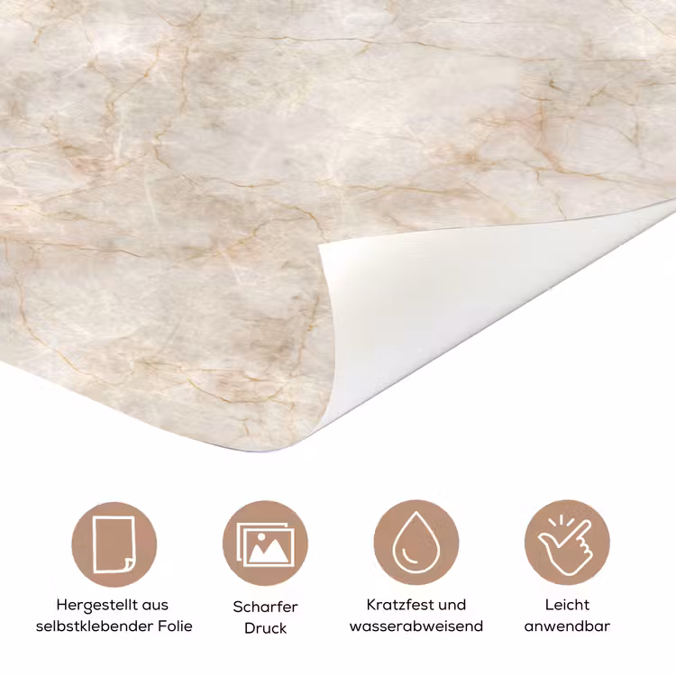 Lichtbeige - Goudbruine Nerven - Marmer deurposter klein 289 -tcloseup_DE