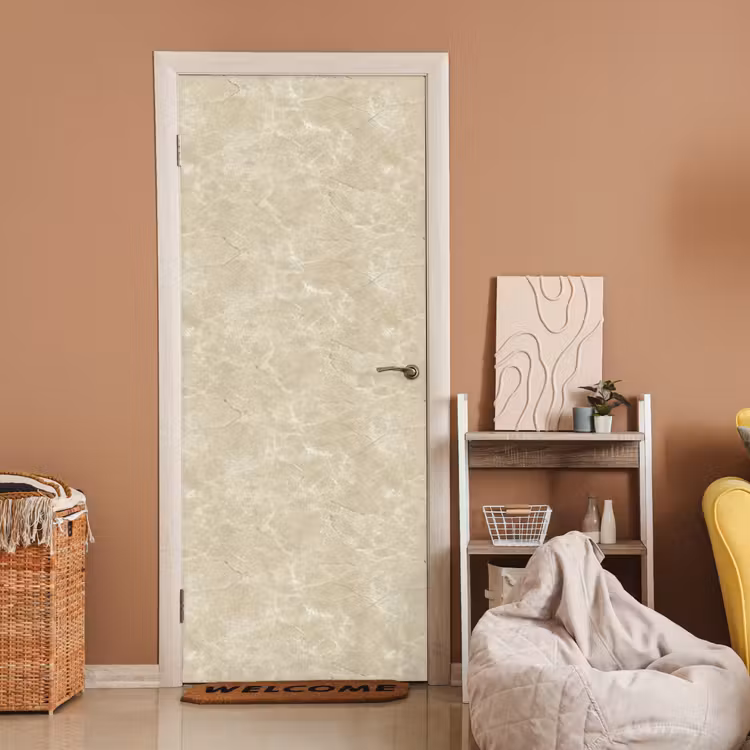 Lichtbeige - Marmer - Diffusie adering deurposter klein 289 -sfeer1