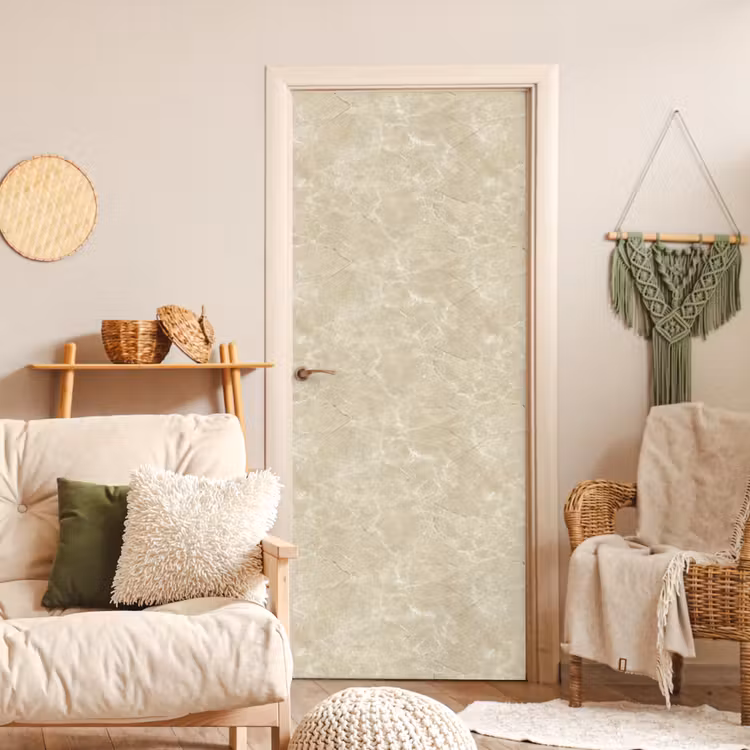 Lichtbeige - Marmer - Diffusie adering deurposter klein 289 -sfeer2