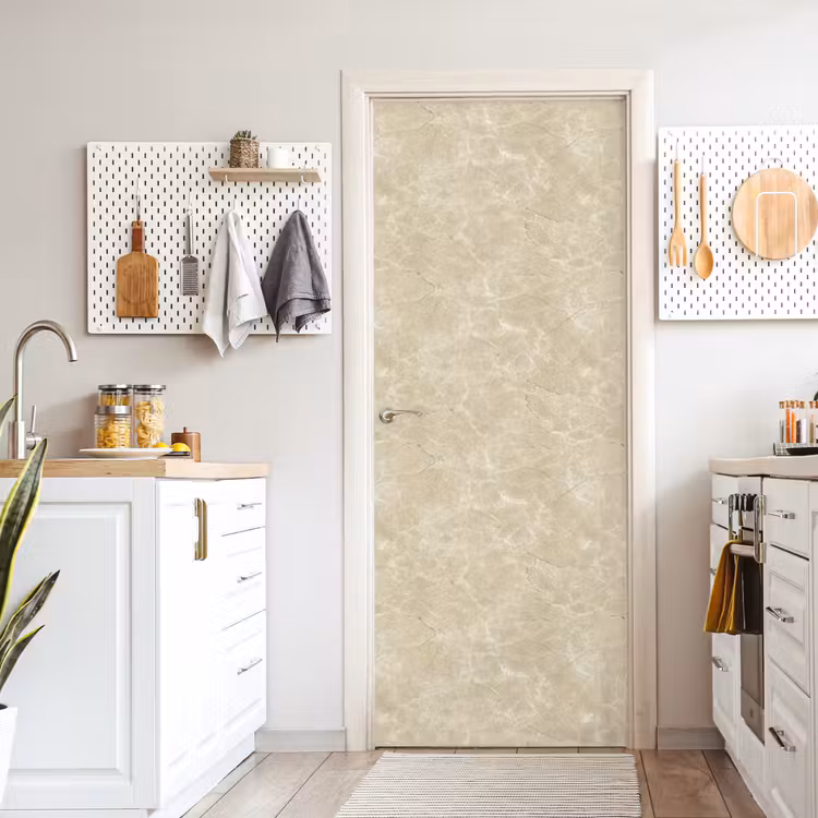 Lichtbeige - Marmer - Diffusie adering deurposter klein 289 -sfeer5