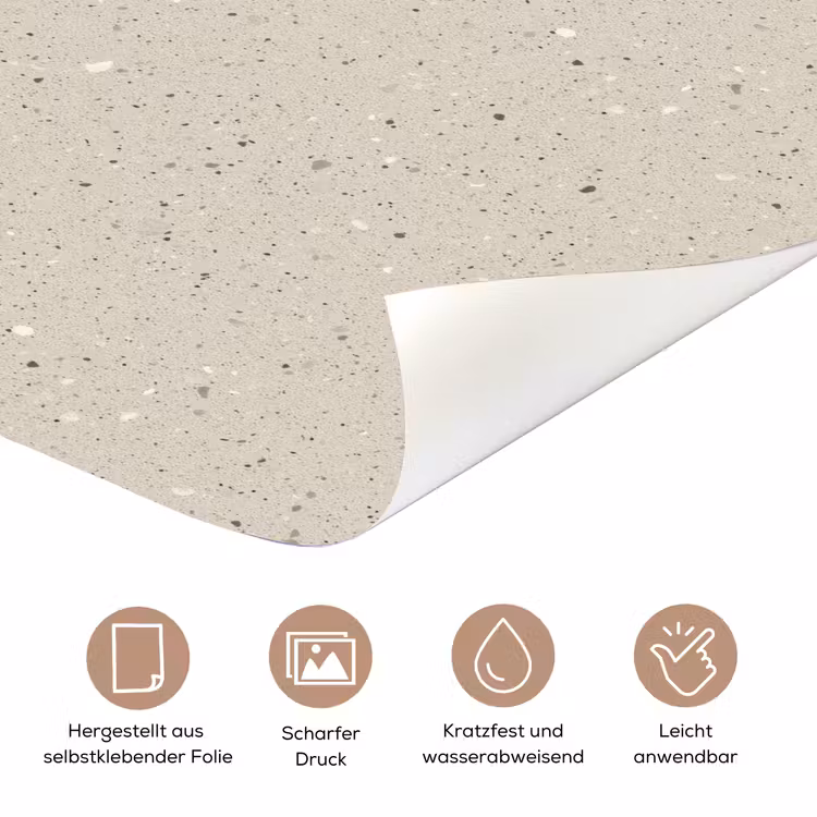 Lichtbeige - Terrazzo - Grijs deurposter klein 289 -tcloseup_DE