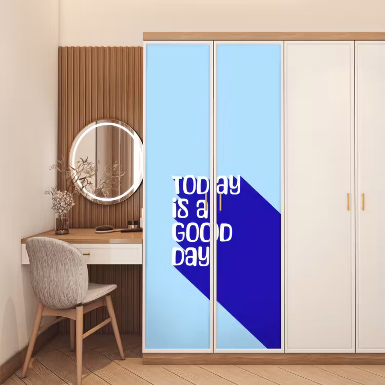 Today is a good day - Blauw - Schaduw deurposter klein -sfeer3