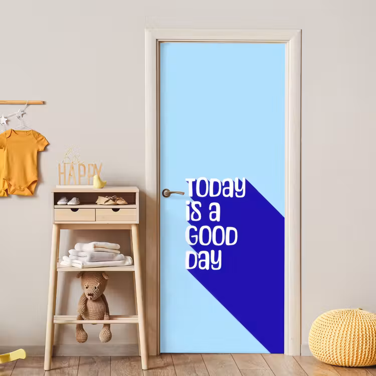 Today is a good day - Blauw - Schaduw deurposter klein -sfeer4