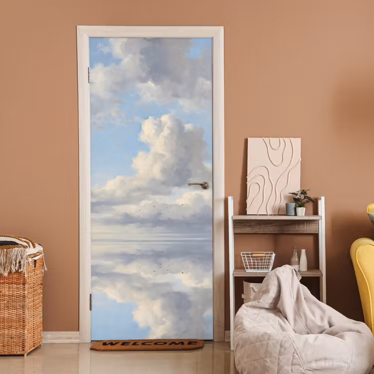 Lucht - Wolken - Natuur - Klassiek - Blauw deurposter klein -sfeer1