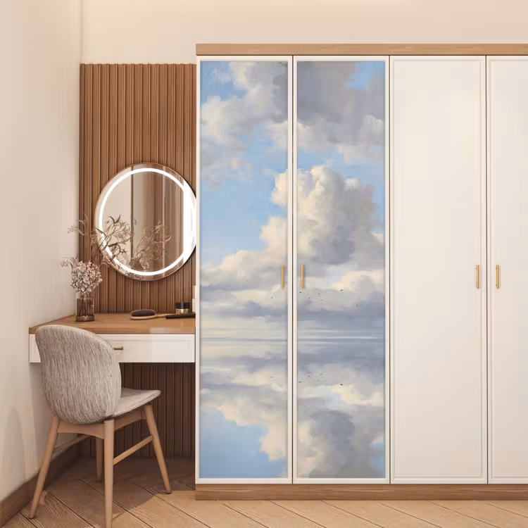 Lucht - Wolken - Natuur - Klassiek - Blauw deurposter klein -sfeer3