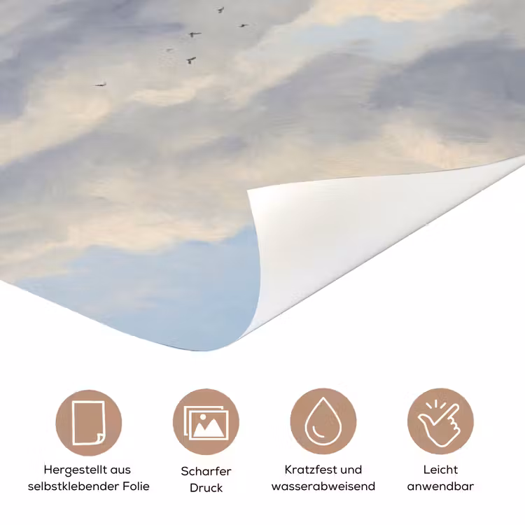 Lucht - Wolken - Natuur - Klassiek - Blauw deurposter klein -tcloseup_DE