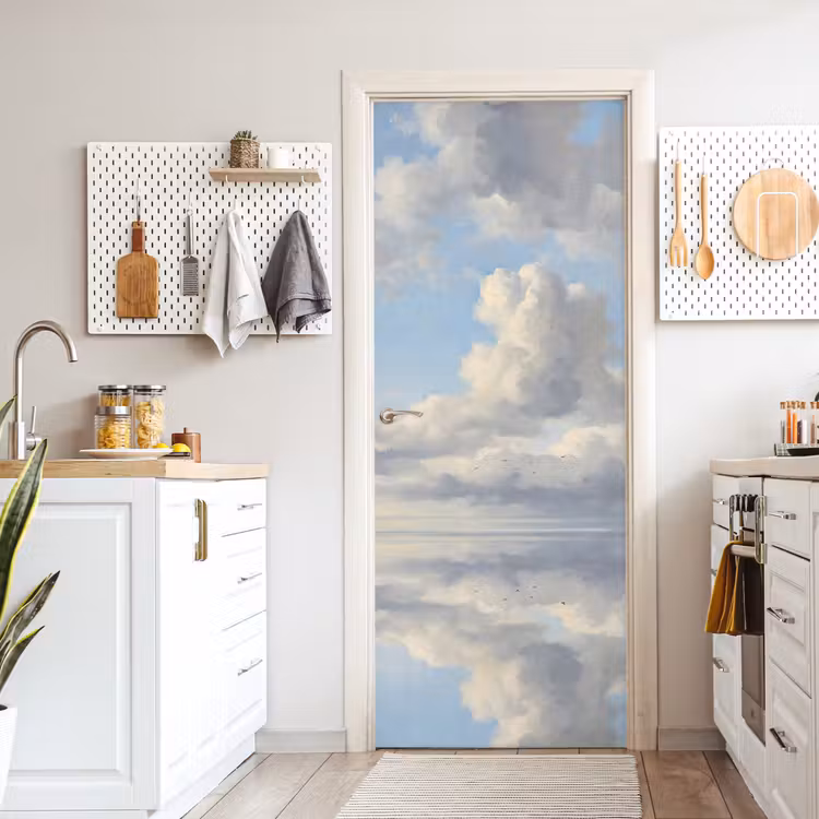 Lucht - Wolken - Natuur - Klassiek - Blauw deurposter klein -sfeer5
