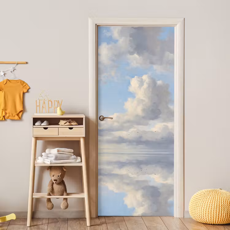 Lucht - Wolken - Natuur - Klassiek - Blauw deurposter klein -sfeer4