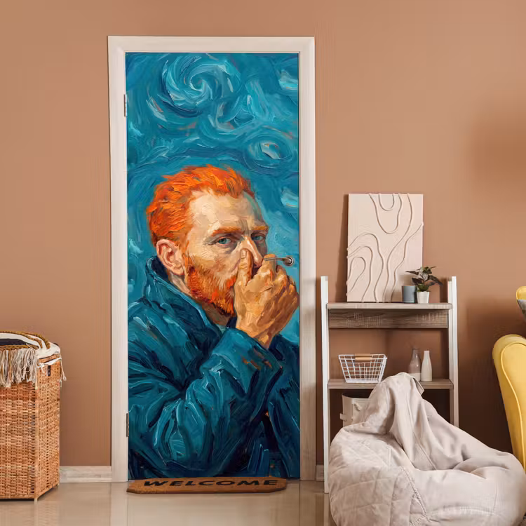 Portret - Klassiek - Blauw deurposter klein -sfeer1