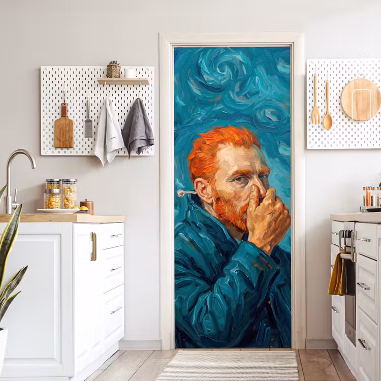Portret - Klassiek - Blauw deurposter klein -sfeer5
