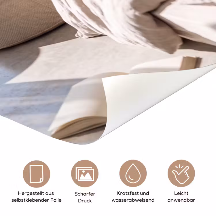 Interieur - Zeezicht - Modern - Rust - Beige deurposter klein -tcloseup_DE