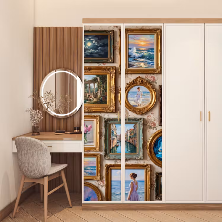 Interieur - Kunst - Collectie - Klassiek - Goud deurposter klein -sfeer3