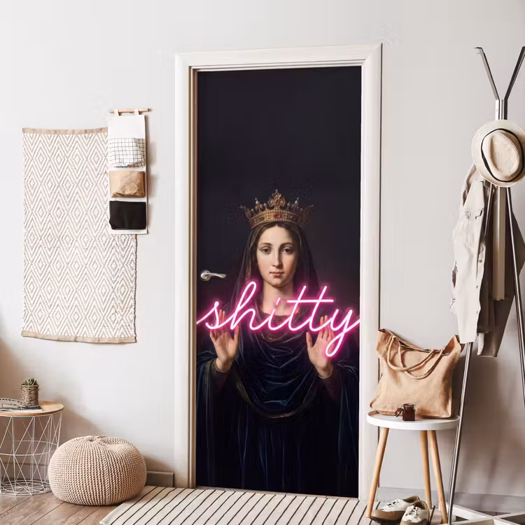 Ironisch - Tekst - Neon deurposter klein -sfeer6