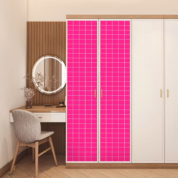 Tegels - Vierkant - Fuchsia deurposter klein 289 -sfeer3
