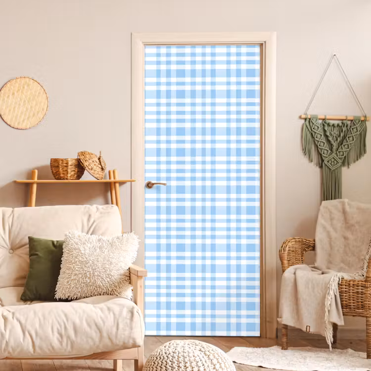 Ruit - Patroon - Blauw deurposter klein 289 -sfeer2