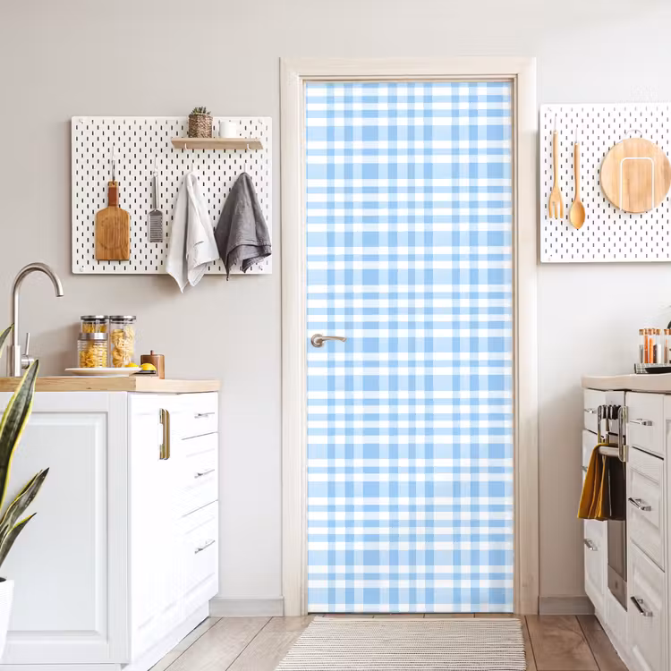Ruit - Patroon - Blauw deurposter klein 289 -sfeer5