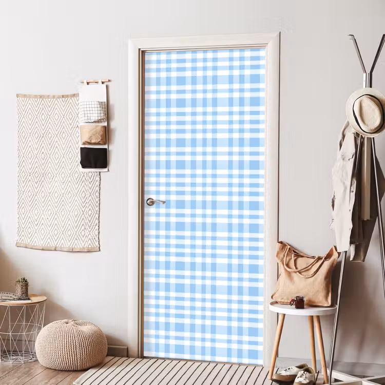 Ruit - Patroon - Blauw deurposter klein 289 -sfeer6