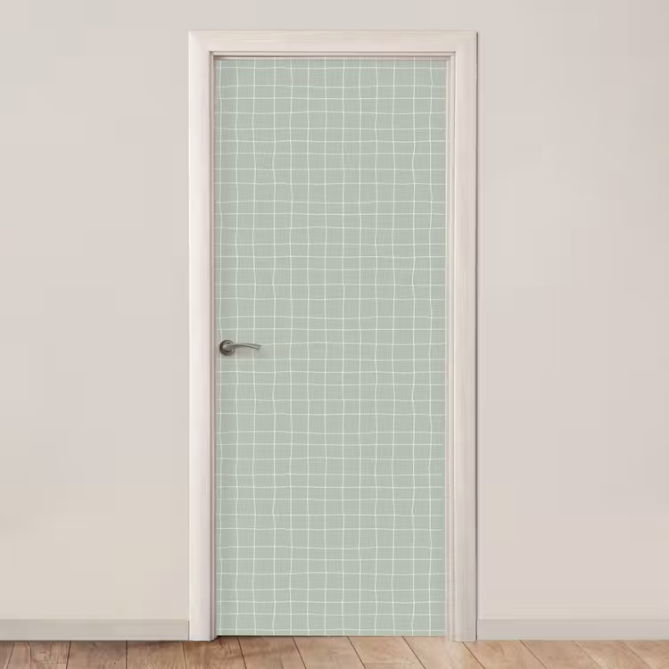 Ruitpatroon - Golvend - Groen deurposter klein 289 -3d_beige