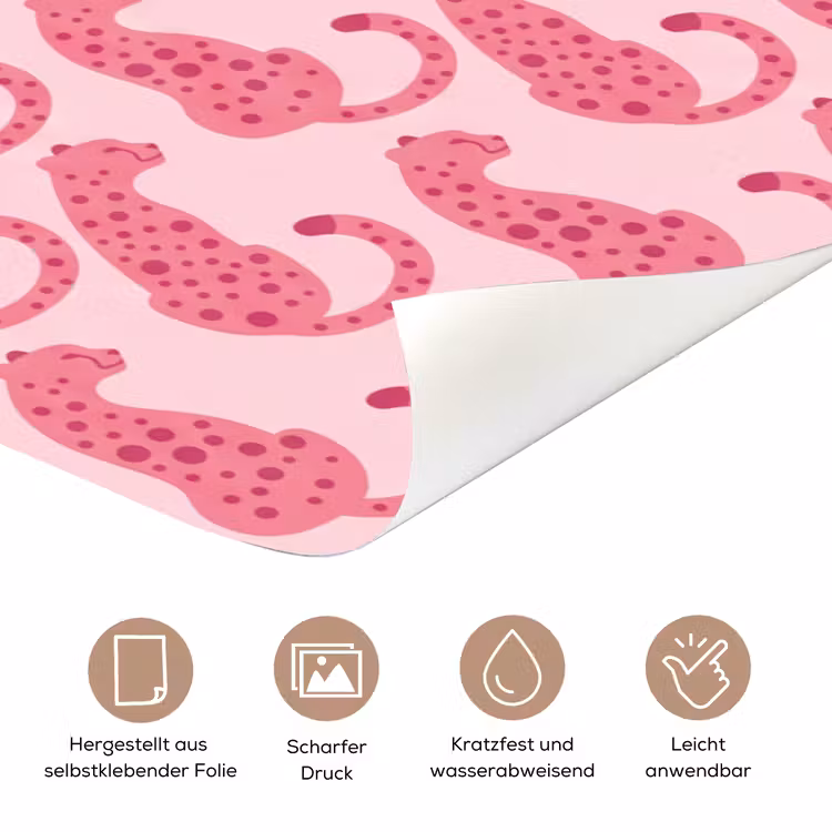 Kat - Gevlekt - Dieren - Patroon - Roze deurposter klein -tcloseup_DE