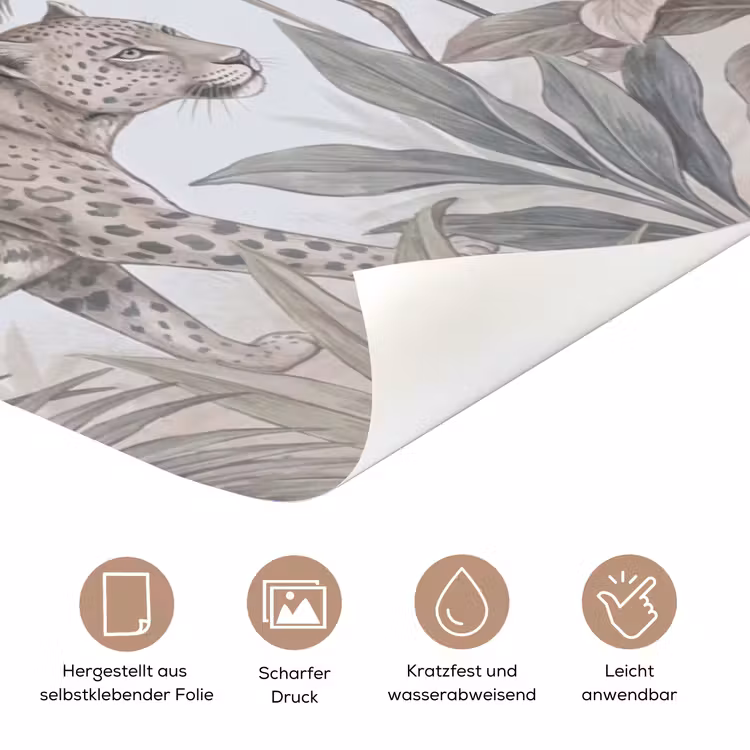 Kat - Vogel - Jungle - Illustratie - Dieren deurposter klein -tcloseup_DE