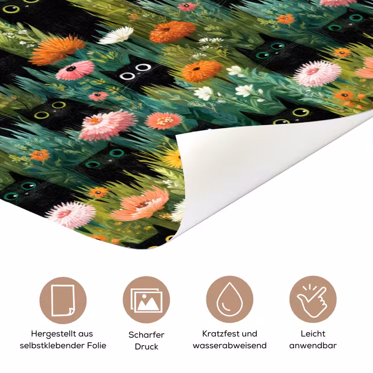 Katten - Bloemen - Kleurrijk deurposter klein 289 -tcloseup_DE
