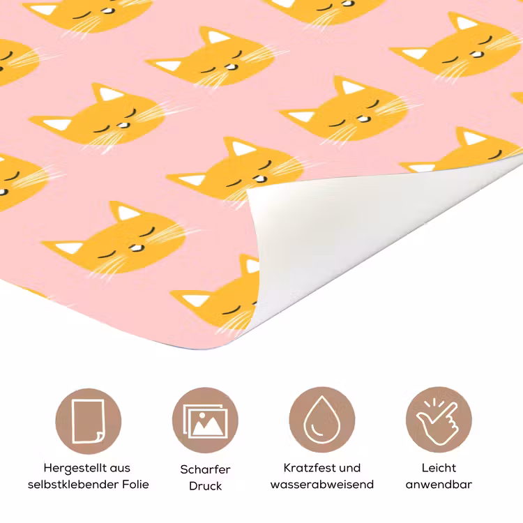 Katten - Patroon - Roze deurposter klein 289 -tcloseup_DE