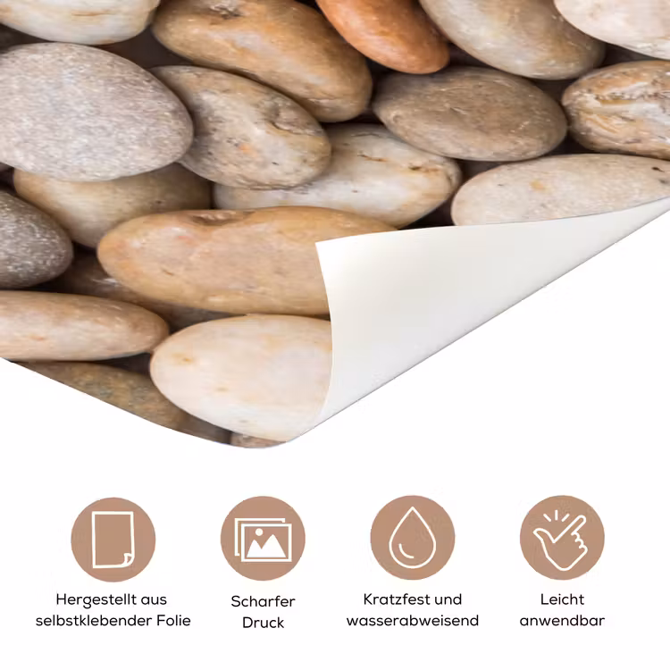 Kiezelstenen - Natuur - Textuur - Beige - Grijs deurposter klein -tcloseup_DE