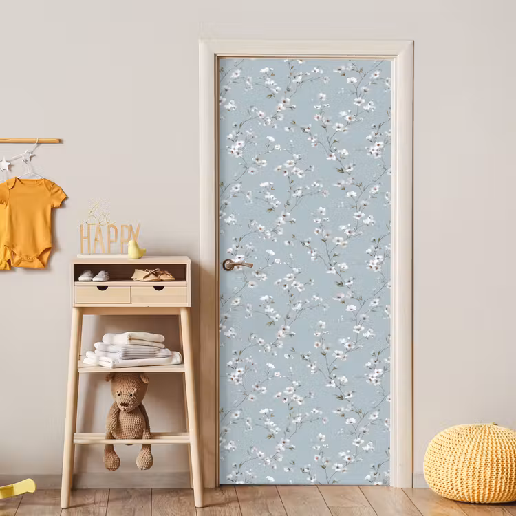 Klassiek - Bloemen - Blauw deurposter klein 289 -sfeer4
