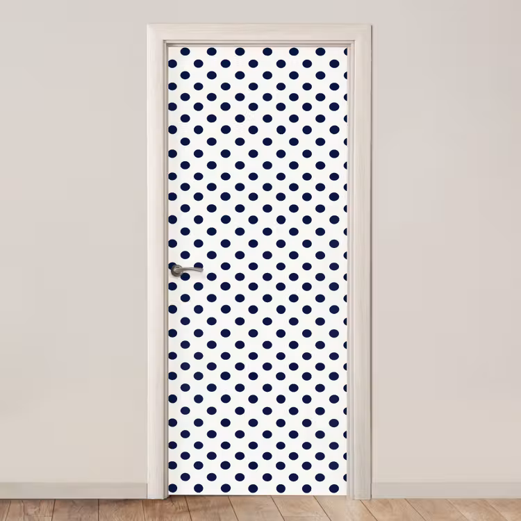 Klassiek - Stippen - Blauw deurposter klein 289 -3d_beige