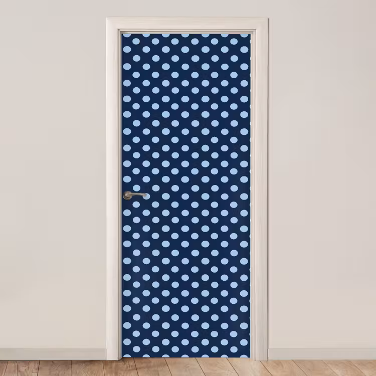 Klassiek - Dots - Blauw deurposter klein 289 -3d_beige