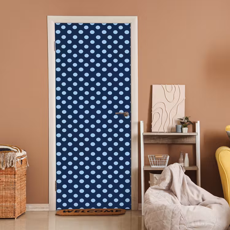 Klassiek - Dots - Blauw deurposter klein 289 -sfeer1
