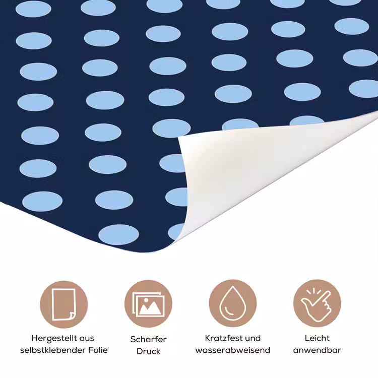 Klassiek - Dots - Blauw deurposter klein 289 -tcloseup_DE