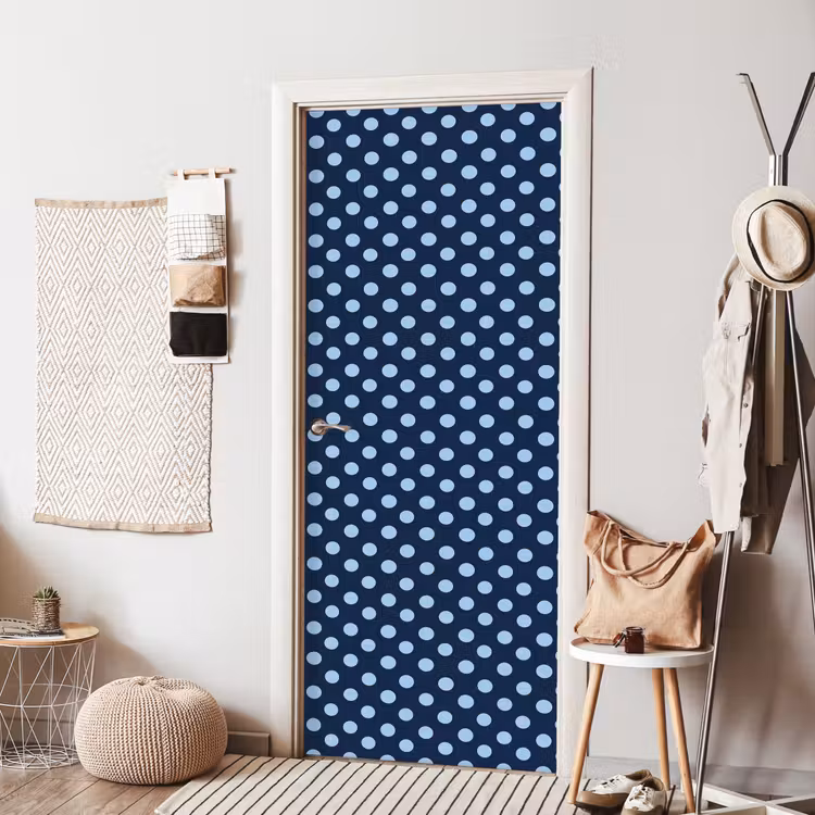 Klassiek - Dots - Blauw deurposter klein 289 -sfeer6