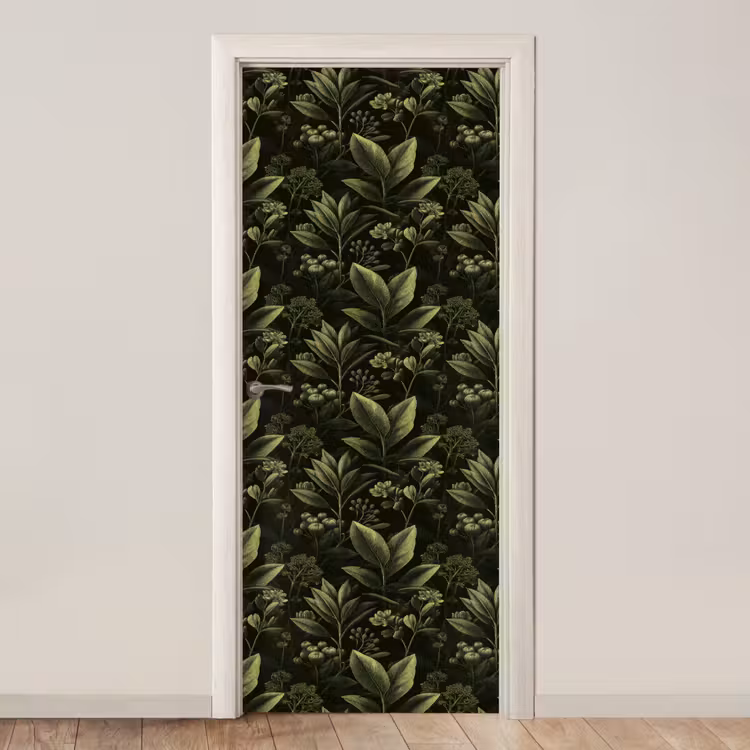 Klassiek - Donker - Botanisch - Planten deurposter klein 289 -3d_beige