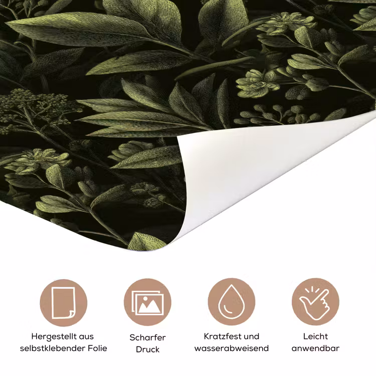 Klassiek - Donker - Botanisch - Planten deurposter klein 289 -tcloseup_DE