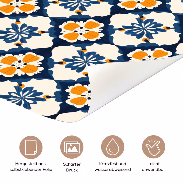 Klassiek - Geometrisch - Blauw deurposter klein 289 -tcloseup_DE