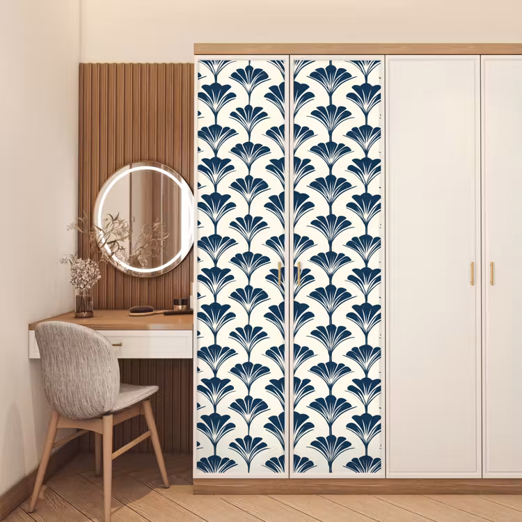 Klassiek - Motief - Blauw deurposter klein 289 -sfeer3